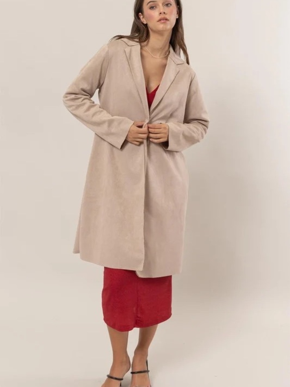 Classic Beige Women's Long Coat